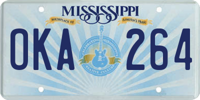 MS license plate OKA264