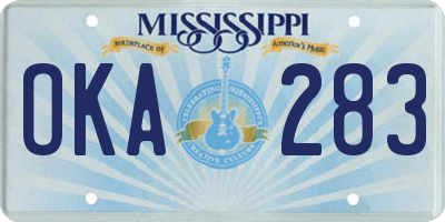 MS license plate OKA283
