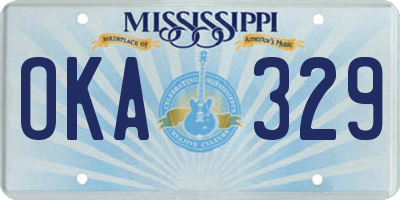 MS license plate OKA329