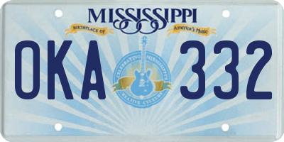MS license plate OKA332