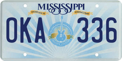 MS license plate OKA336