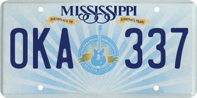 MS license plate OKA337