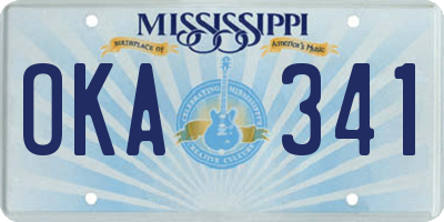 MS license plate OKA341