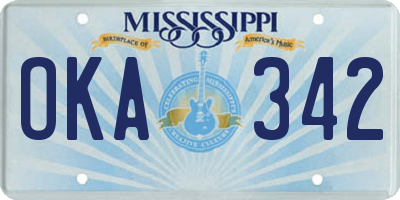 MS license plate OKA342