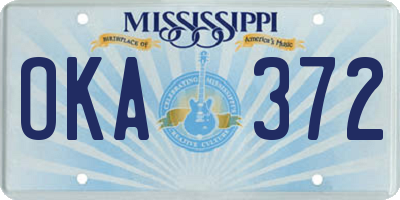 MS license plate OKA372