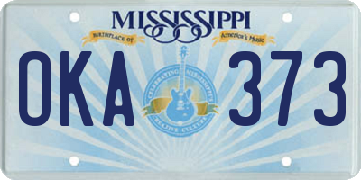 MS license plate OKA373