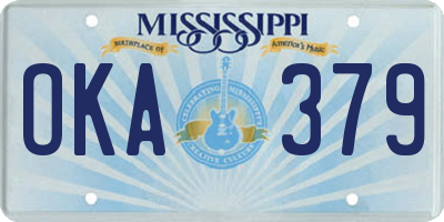 MS license plate OKA379