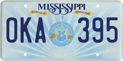 MS license plate OKA395