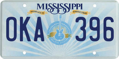 MS license plate OKA396