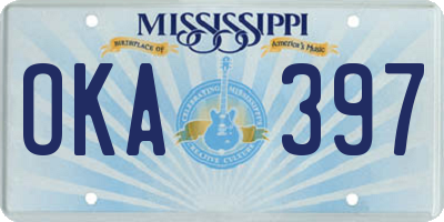 MS license plate OKA397