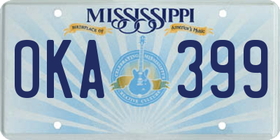 MS license plate OKA399