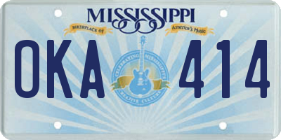 MS license plate OKA414