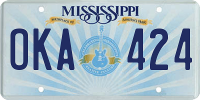 MS license plate OKA424