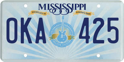 MS license plate OKA425
