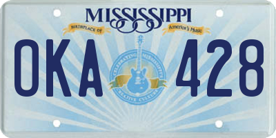 MS license plate OKA428