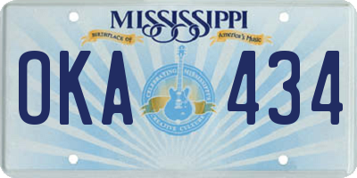 MS license plate OKA434
