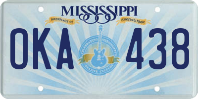 MS license plate OKA438