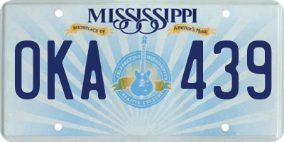 MS license plate OKA439