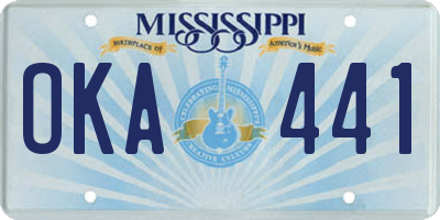 MS license plate OKA441