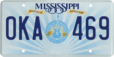 MS license plate OKA469
