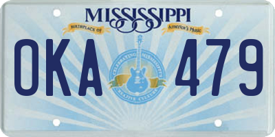 MS license plate OKA479