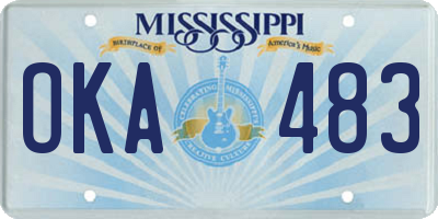 MS license plate OKA483