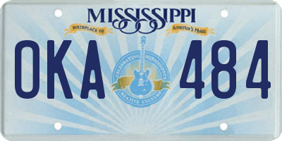 MS license plate OKA484