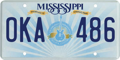 MS license plate OKA486