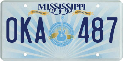 MS license plate OKA487