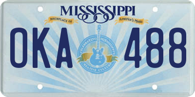 MS license plate OKA488