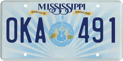 MS license plate OKA491