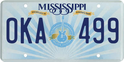 MS license plate OKA499