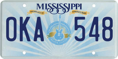 MS license plate OKA548