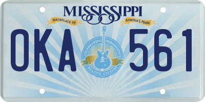 MS license plate OKA561