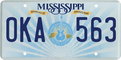 MS license plate OKA563