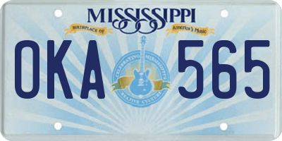 MS license plate OKA565