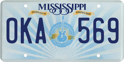 MS license plate OKA569