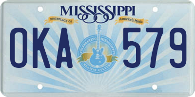 MS license plate OKA579