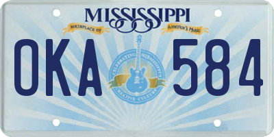 MS license plate OKA584