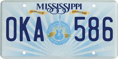 MS license plate OKA586