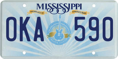 MS license plate OKA590