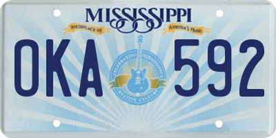 MS license plate OKA592