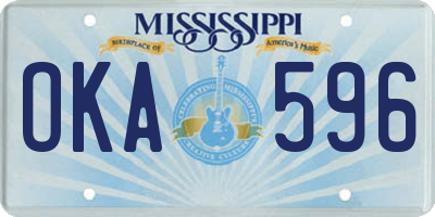 MS license plate OKA596