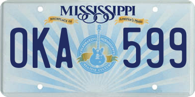 MS license plate OKA599