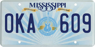 MS license plate OKA609