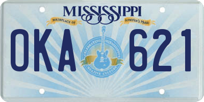 MS license plate OKA621