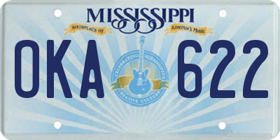 MS license plate OKA622