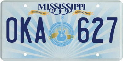 MS license plate OKA627