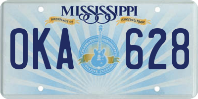 MS license plate OKA628