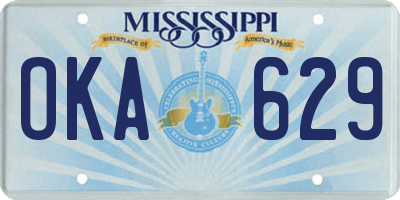 MS license plate OKA629
